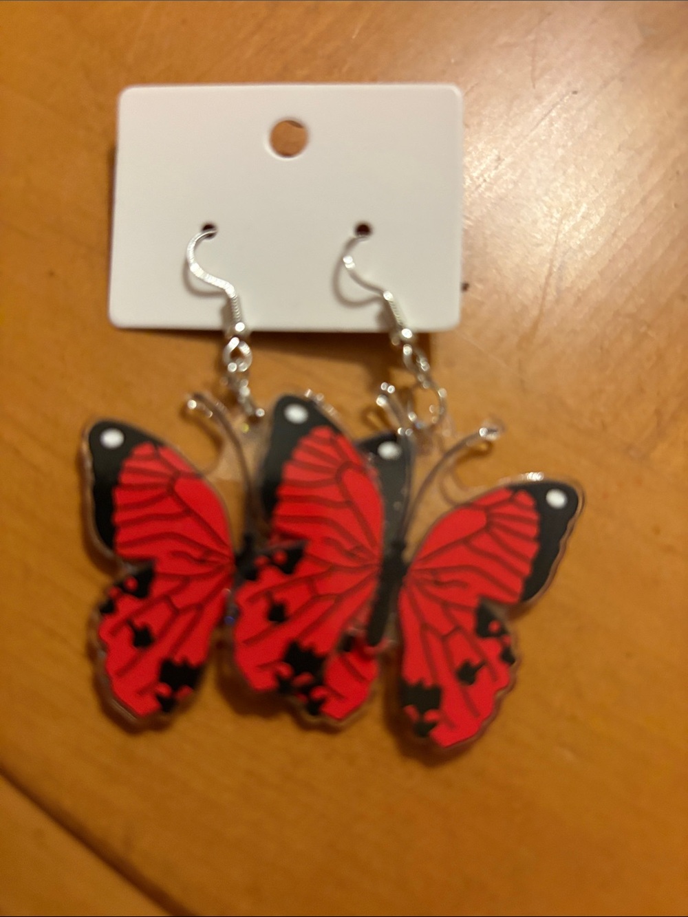 Red Butterfly Drop Earrings - Unbranded Women Jewelry